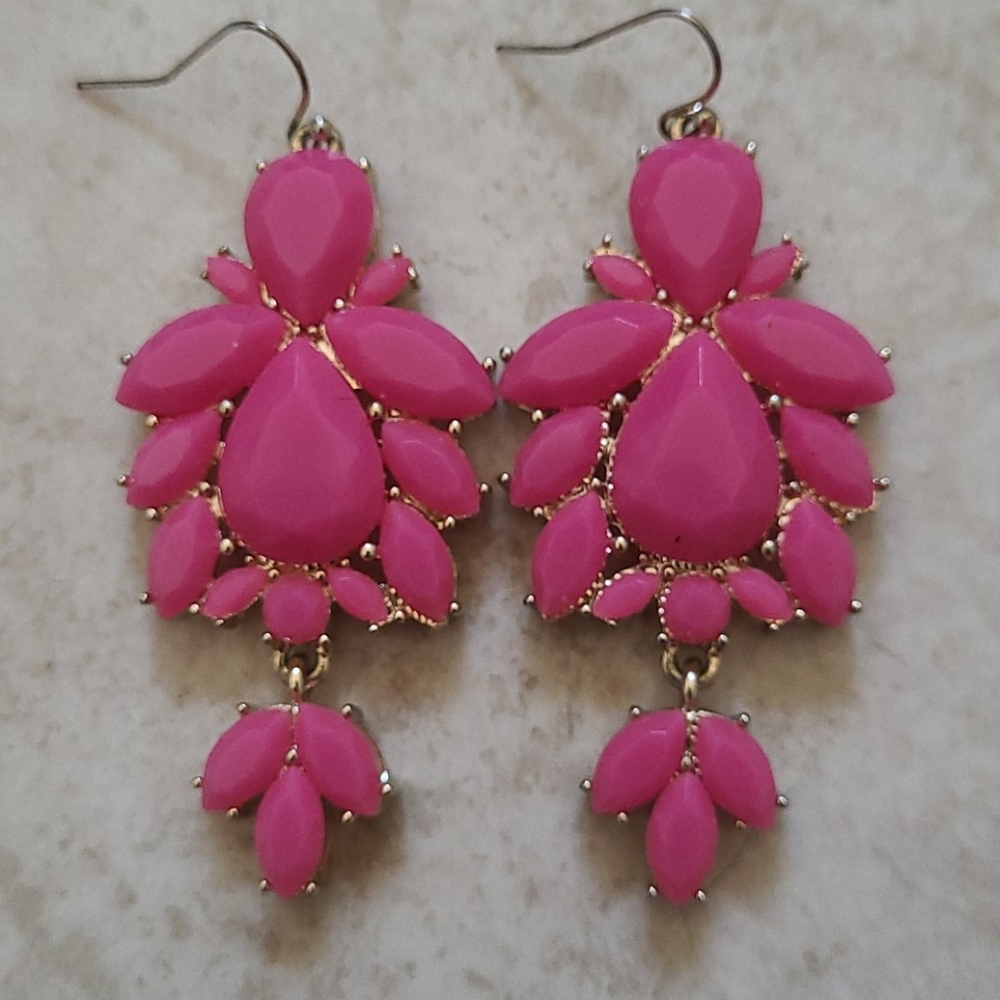 Hot Pink Statement Earrings